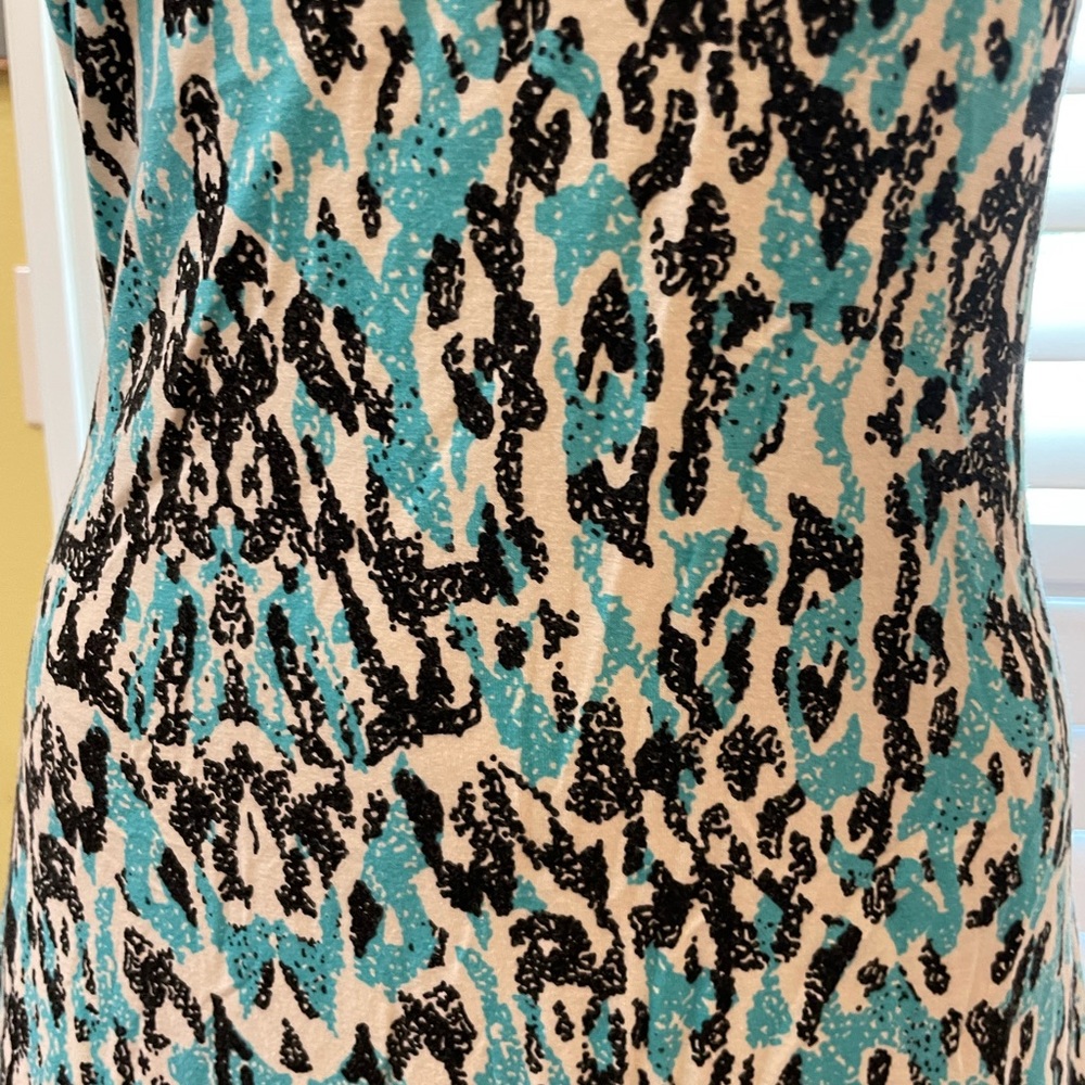 G By Guess Turquoise Black Animal Print High Low Stretchy Racer Back
Dress XL - Picture 8 of 10